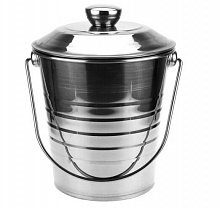 Ведерко для льда 0,95л 13см с крышкой нержавеющая сталь 